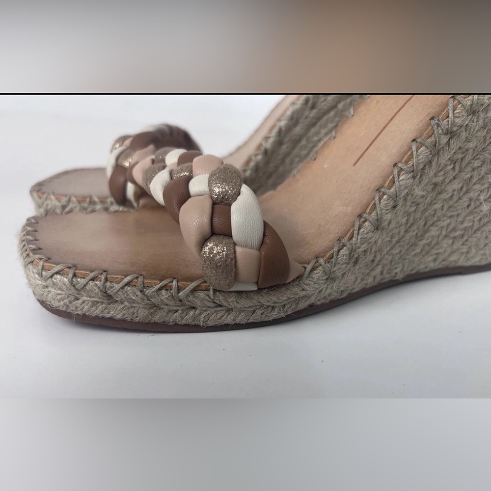Dolce Vita Nilton Ankle Strap Espadrille Wedge Sandals Womens 10 Beige Open Toe - Picture 9 of 12